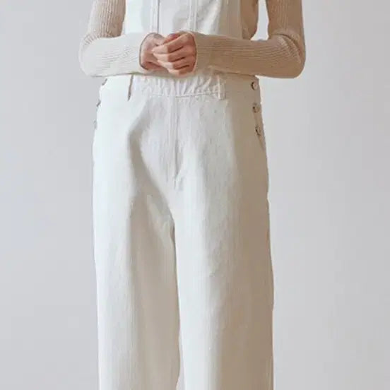 [BUNJANG] Re_L White Denim Overalls / Re_L 리엘 화이트 멜빵 바지 데님