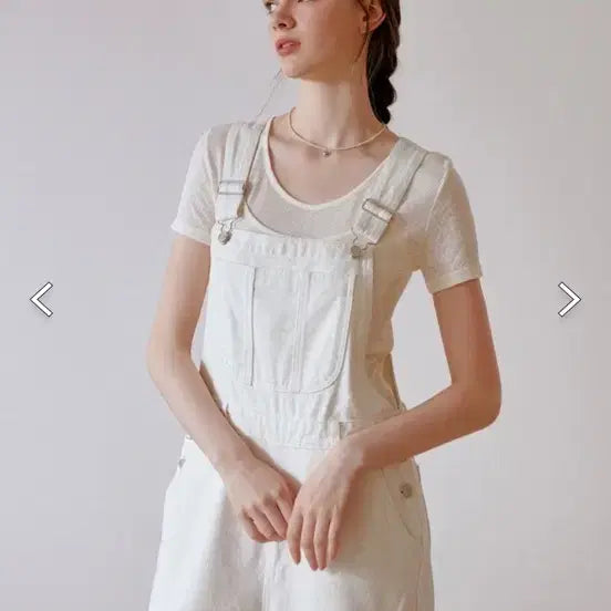[BUNJANG] Re_L White Denim Overalls / Re_L 리엘 화이트 멜빵 바지 데님