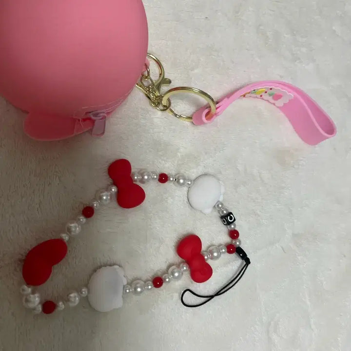 [BUNJANG] My Melody &amp; Hello Kitty Accessory Set / 마이멜로디 키링 + 헬로키티 비즈 스트랩 세트