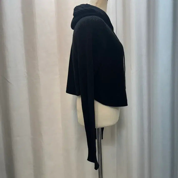 [BUNJANG] TIME The Cashmere Hooded Zip-Up Knit Black (Size 55) / 네고사절 타임 더캐시미어 후드 집업 니트 85 (55) 블랙 크롭