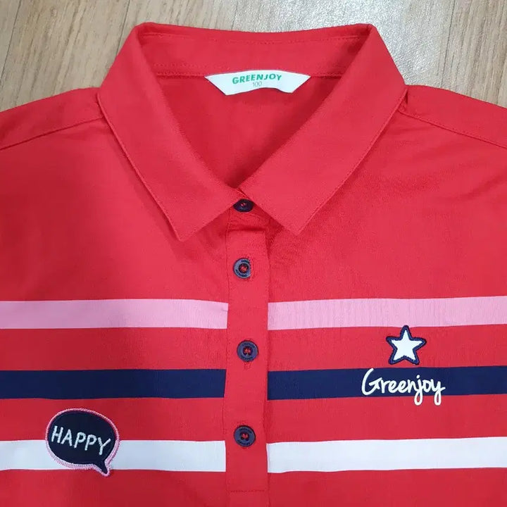 [SOLD OUT] Greenjoy 여성 스트라이프 반팔 카라 티셔츠