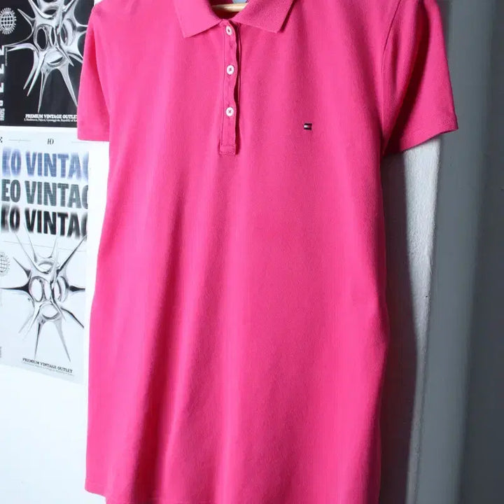 [BUNJANG] Tommy Hilfiger Small Logo Pink Polo Shirt / W(XL) 타미힐피거 반팔 카라 티셔츠 스몰로고 핑크 올드스쿨-1802B