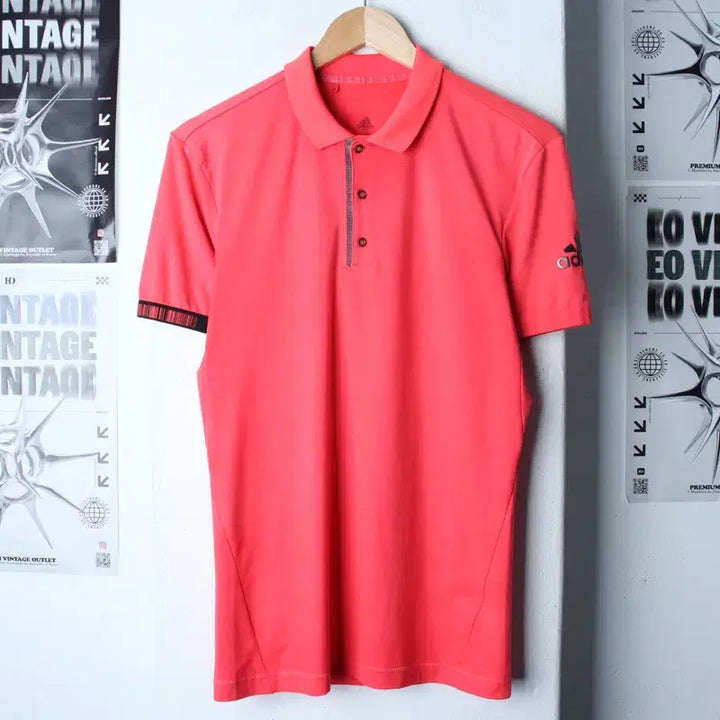 [BUNJANG] Adidas Short Sleeve Polo Shirt Pink / W(S-L) 아디다스 반팔 카라 티셔츠 기능성 핑크 올드스쿨-18030