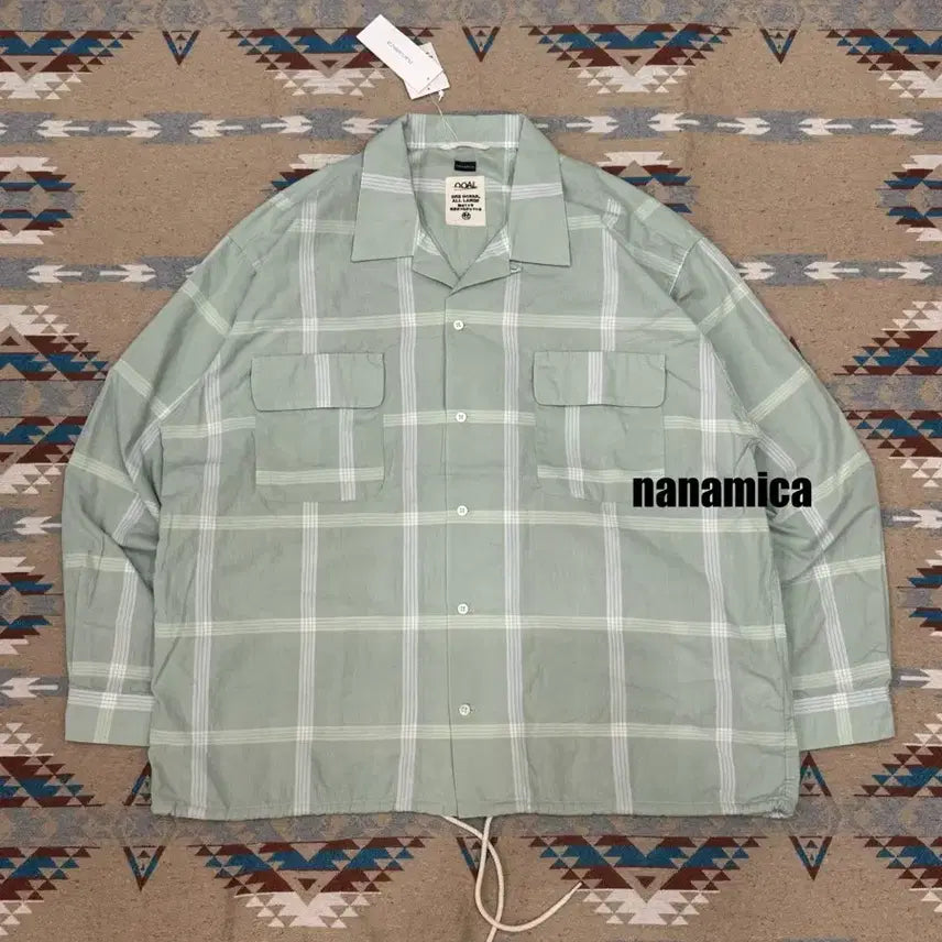 [BUNJANG] Nanamica Palaka Check Shirt Coral Green / [L][105] 나나미카 팔라카 체크 셔츠 코랄 그린