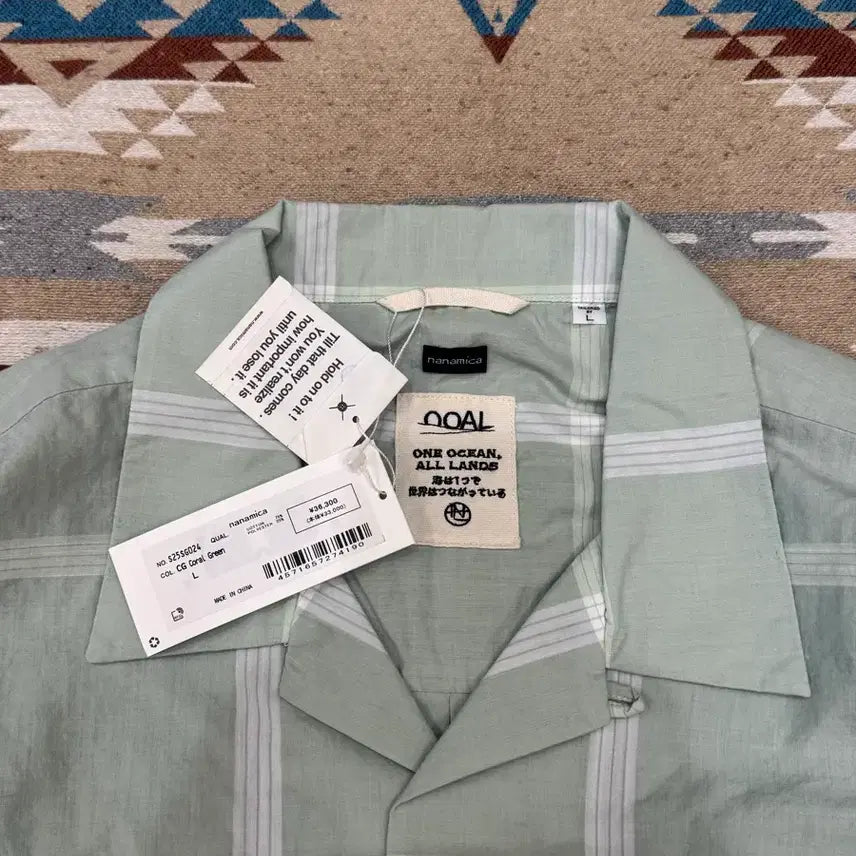 [BUNJANG] Nanamica Palaka Check Shirt Coral Green / [L][105] 나나미카 팔라카 체크 셔츠 코랄 그린