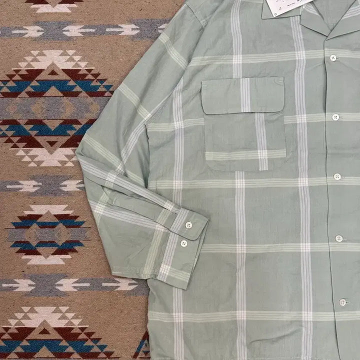 [BUNJANG] Nanamica Palaka Check Shirt Coral Green / [L][105] 나나미카 팔라카 체크 셔츠 코랄 그린
