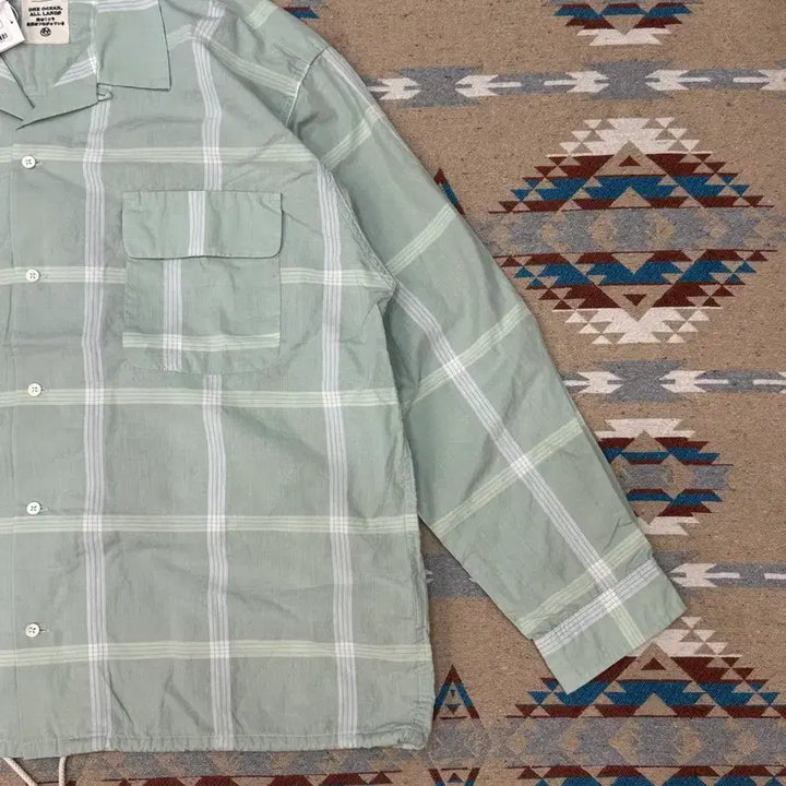 [BUNJANG] Nanamica Palaka Check Shirt Coral Green / [L][105] 나나미카 팔라카 체크 셔츠 코랄 그린