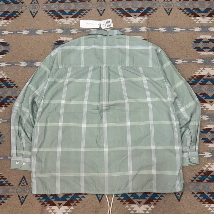 [BUNJANG] Nanamica Palaka Check Shirt Coral Green / [L][105] 나나미카 팔라카 체크 셔츠 코랄 그린