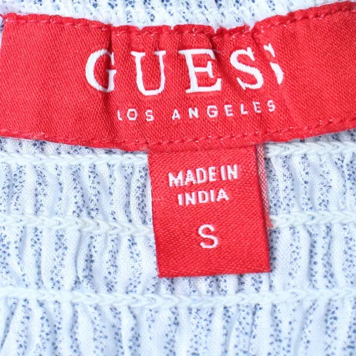 [BUNJANG] Guess Off-Shoulder Long Sleeve T-shirt / W(S) 게스 긴팔티셔츠 오프숄더 연블루 키치-1803E