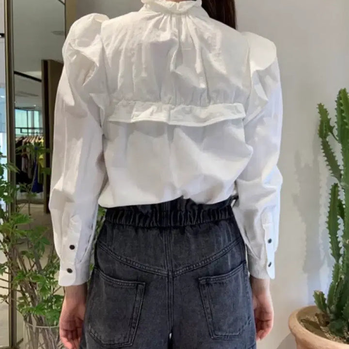 [BUNJANG] Isabel Marant White Ruffle Blouse / 이자벨마랑 화이트 러플 블라우스