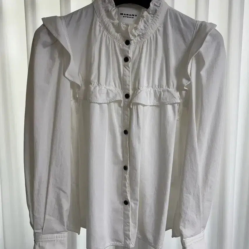 [BUNJANG] Isabel Marant White Ruffle Blouse / 이자벨마랑 화이트 러플 블라우스