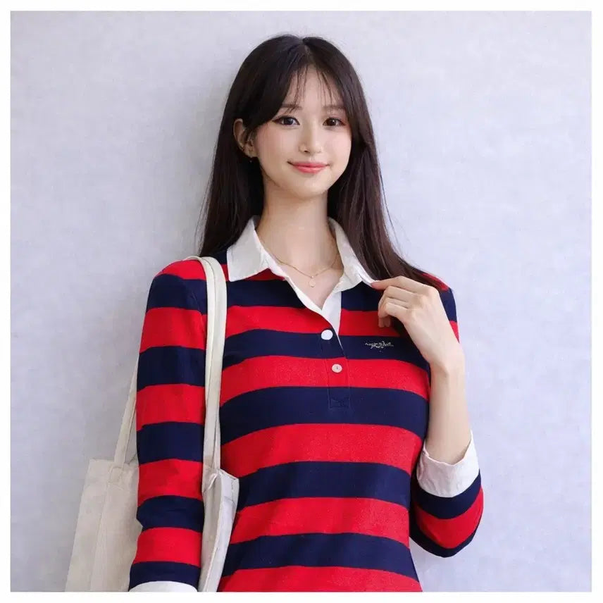[BUNJANG] Tommy Hilfiger Y2K Striped Collar Dress / Y2K 타미힐피거클래식Tommy Hilfiger배색스트라이프 카라 원피스