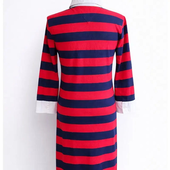 [BUNJANG] Tommy Hilfiger Y2K Striped Collar Dress / Y2K 타미힐피거클래식Tommy Hilfiger배색스트라이프 카라 원피스