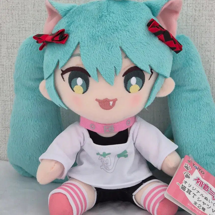[BUNJANG] Taito Vocaloid Hatsune Miku Nekomimi Plush Doll / TAITO 타이토 보컬로이드 하츠네 미쿠 네코미미 데스크탑 누이 인형