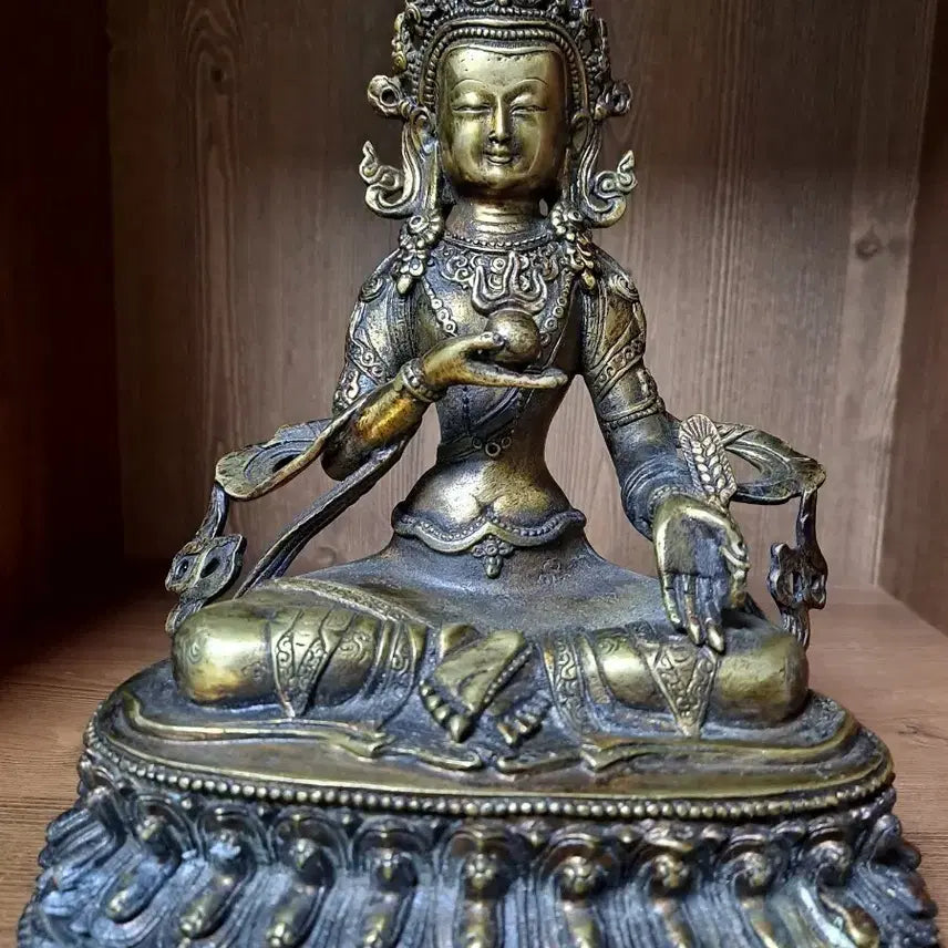 [BUNJANG] Bronze Guanyin Statue with Case / 금동 관세음불상   골동     케이스  유