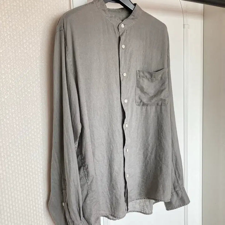 [BUNJANG] MUJI Linen Stand Collar Band China Collar Shirt XL / MUJI 무인양품 무지 린넨 셔츠 스탠드 밴드 차이나 칼라