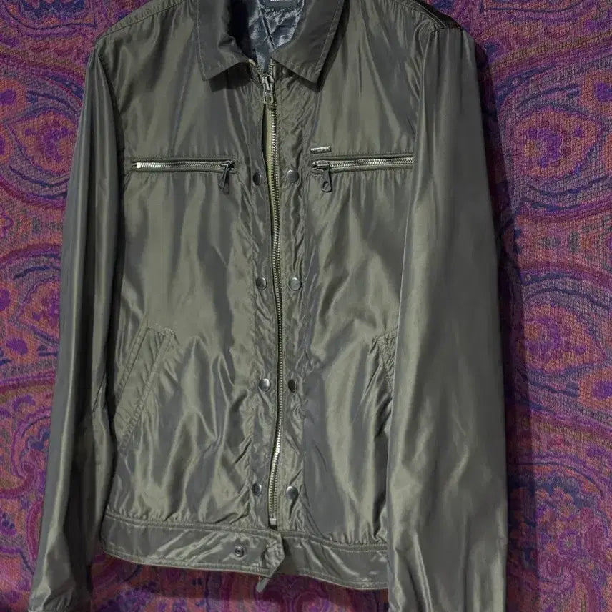 [BUNJANG] Diesel J-Bintur Nylon Motorcycle Jacket Dark Green / 디젤 J-Bintur 모터사이클 나일론 자켓