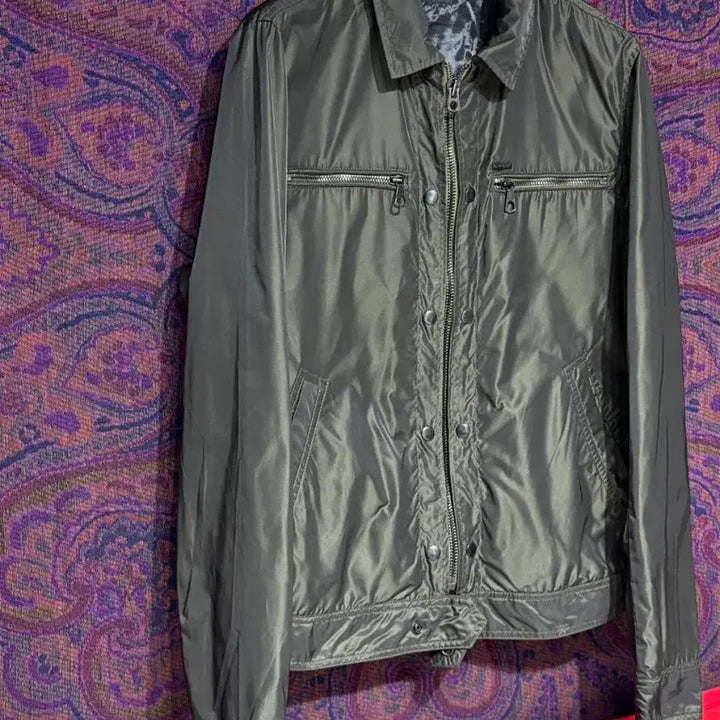 [BUNJANG] Diesel J-Bintur Nylon Motorcycle Jacket Dark Green / 디젤 J-Bintur 모터사이클 나일론 자켓