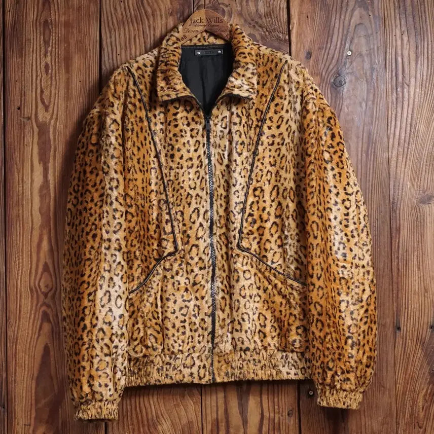 [BUNJANG] Minedenim Japan Leopard Athletic Jacket / 마인데님 Japan 레오파드 아슬레틱 자켓