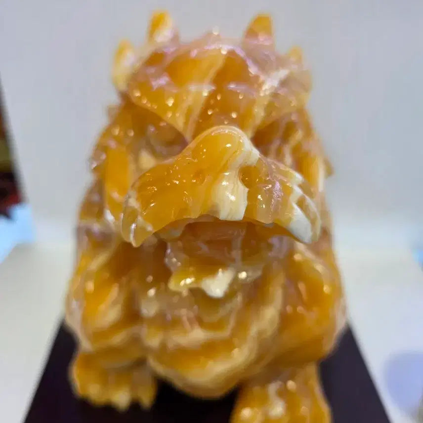 [BUNJANG] Orange Calcite Turtle Sculpture / 오렌지칼사이트 조각