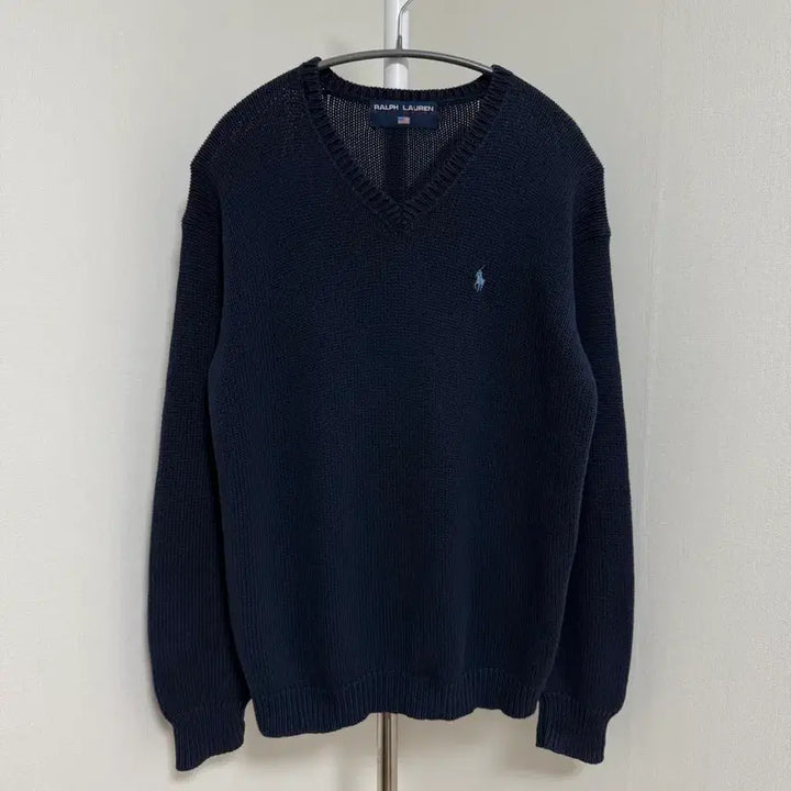 [BUNJANG] Polo Sport V-Neck Cotton Knit Navy / 폴로 스포츠 브이넥 코튼 니트 네이비