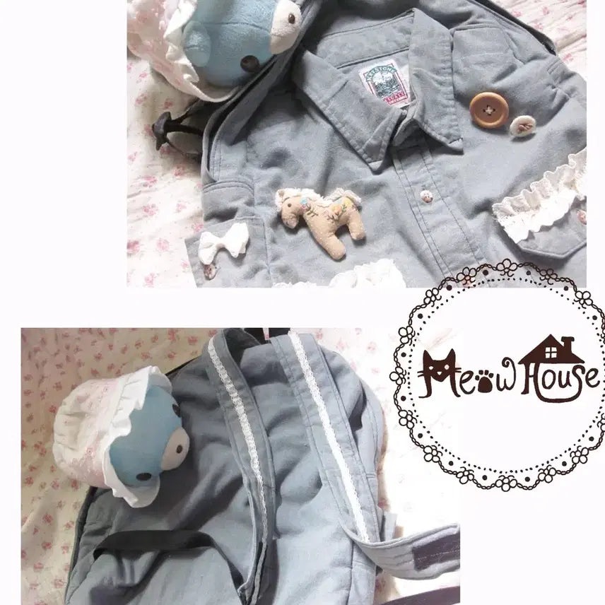 [BUNJANG] Made Lovely Denim Shirt Backpack / (메이드) 헤이세이 러블리 데님셔츠 백팩