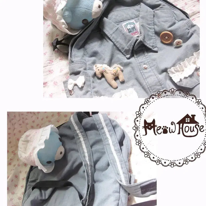 [BUNJANG] Made Lovely Denim Shirt Backpack / (메이드) 헤이세이 러블리 데님셔츠 백팩