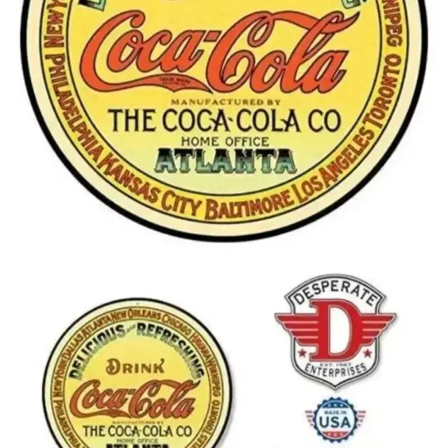 [BUNJANG] Vintage Coca-Cola Round Advertising Sign USA Collection Replica / 빈티지/앤틱 코카콜라 라운드 광고사인 USA 콜렉션 리플리카