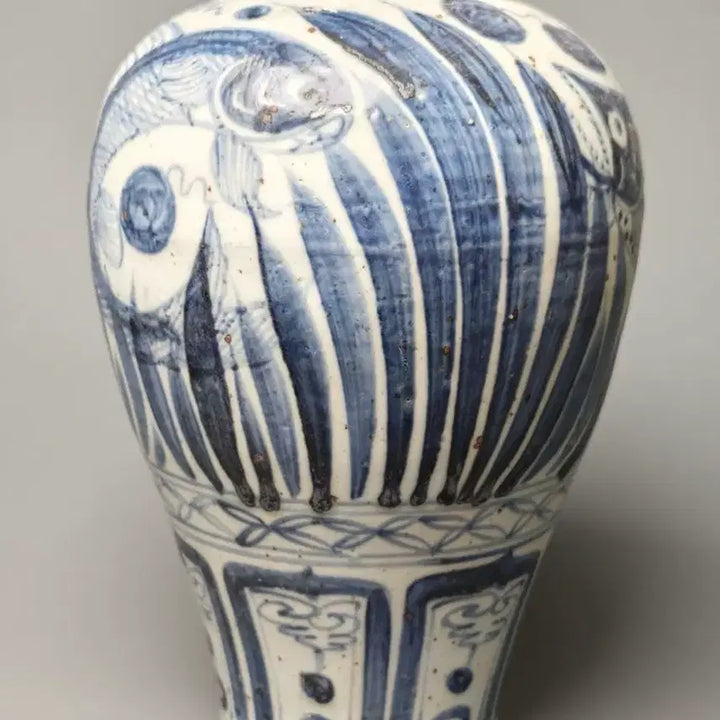 [BUNJANG] Celadon Porcelain Fish Motif Vase / 원청화 청화백자 어락문 매병 중국도자기 골동품 수집품 미술품