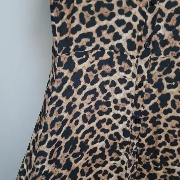[BUNJANG] ZARA Leopard Print Long Shirt Dress Robe / 자라 레오파드 롱셔츠원피스 호피문양 로브