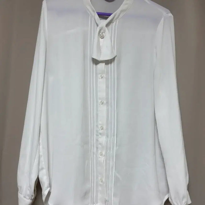 [BUNJANG] White Ribbon Blouse / 화이트 리본 블라우스 긴팔