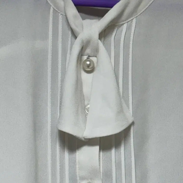 [BUNJANG] White Ribbon Blouse / 화이트 리본 블라우스 긴팔