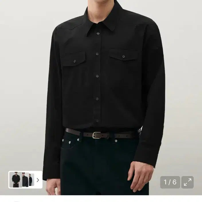 [SOLD OUT] (L) 드로우핏 워시드 코튼 웨스턴 셔츠 [BLACK] 판매