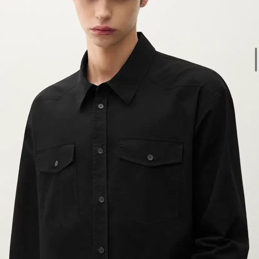 [SOLD OUT] (L) 드로우핏 워시드 코튼 웨스턴 셔츠 [BLACK] 판매