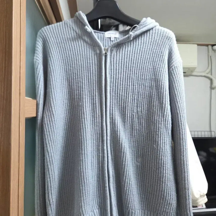 [BUNJANG] Urban D. Type Knit Hoodie Zip-up Pale Blue / 어반디타입 니트 후드집업 페일 블루