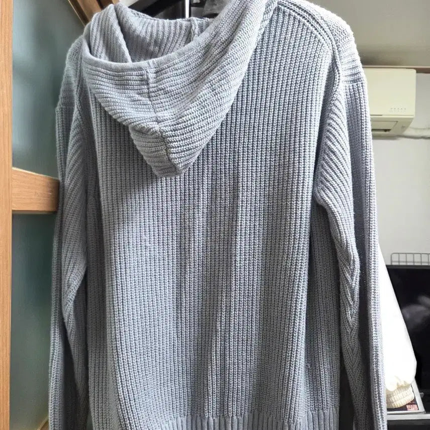 [BUNJANG] Urban D. Type Knit Hoodie Zip-up Pale Blue / 어반디타입 니트 후드집업 페일 블루