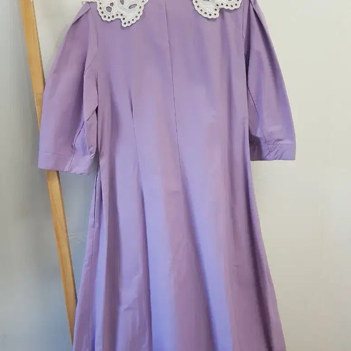 [BUNJANG] Cacharel Puff Sleeve Dress / 까사렐 퍼프원피스 (레이스카라 탈부착/새제품)