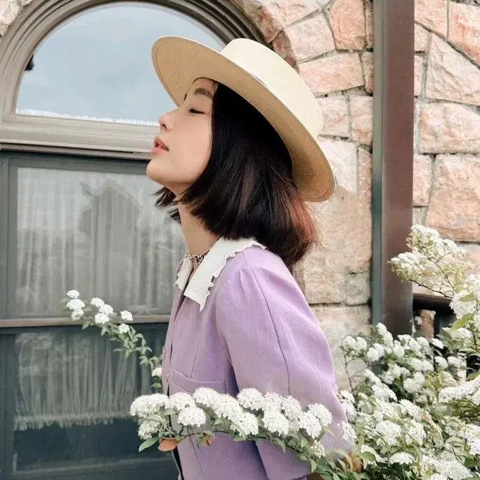 [BUNJANG] Cacharel Puff Sleeve Dress / 까사렐 퍼프원피스 (레이스카라 탈부착/새제품)