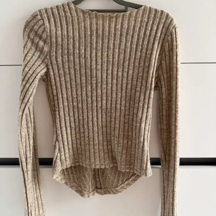 [BUNJANG] Ribbed Knit Cardigan Beige / 골지 니트 가디건 베이지
