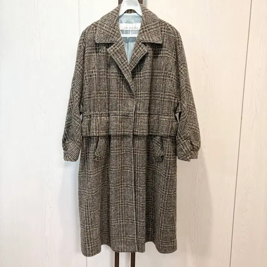 [BUNJANG] Son Jung Wan 21FW Check Half Coat / 21fw 손정완 체크 하프 코트 55~88