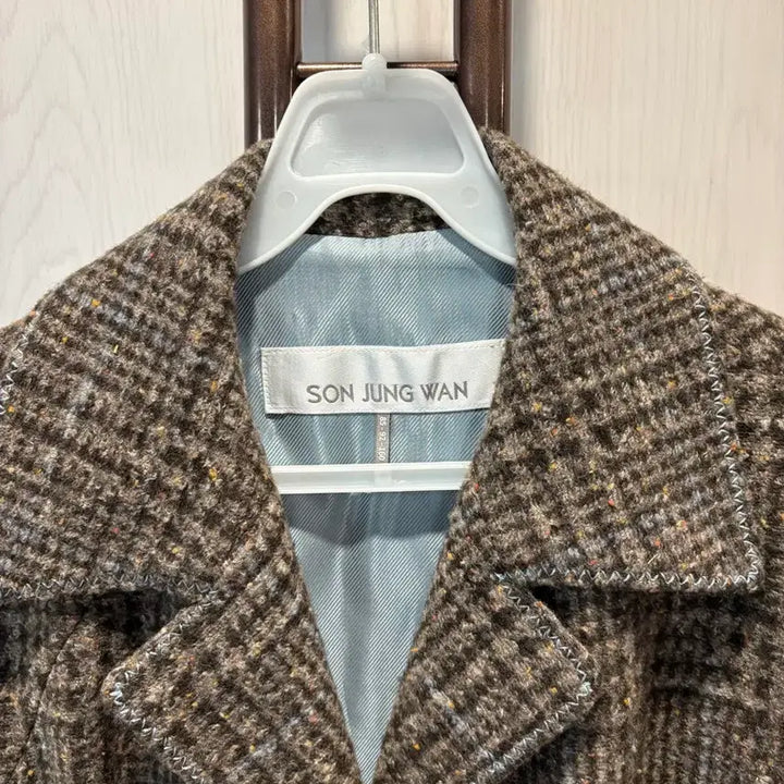 [BUNJANG] Son Jung Wan 21FW Check Half Coat / 21fw 손정완 체크 하프 코트 55~88
