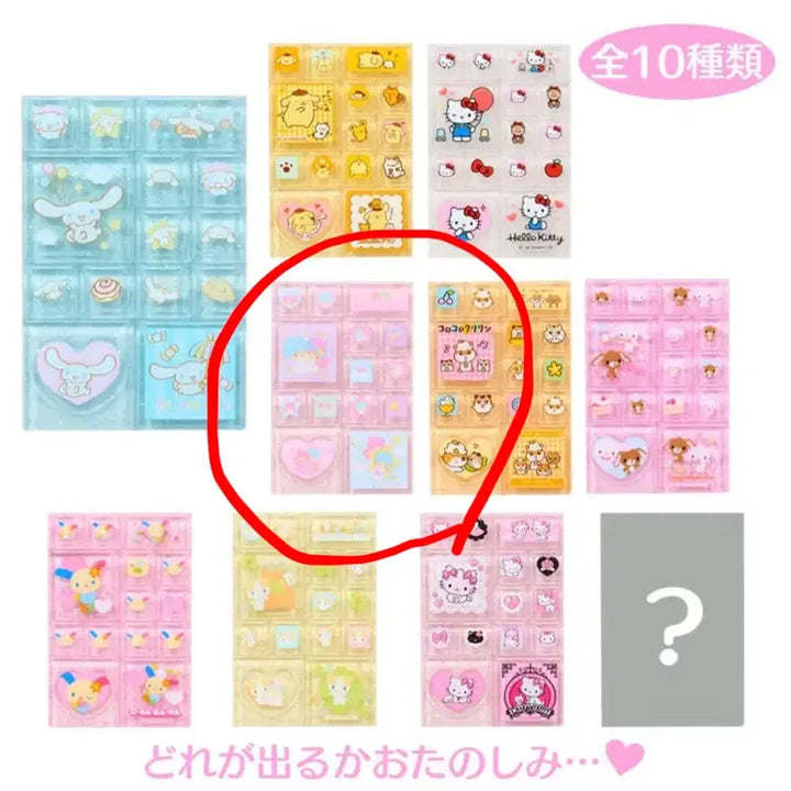[BUNJANG] Sanrio Trading Mini Tile Sticker Kiki &amp; Lala / 산리오 트레이딩 미니 타일 스티커 키키라라