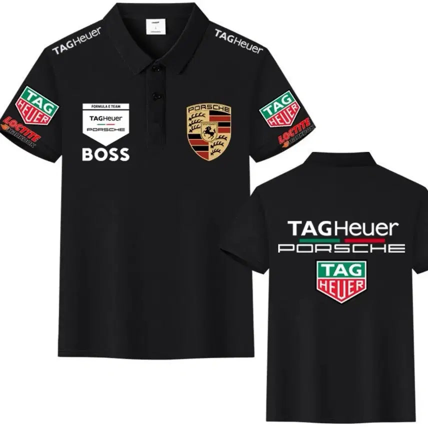 [BUNJANG] Tag Heuer Porsche Black Polo Shirt / 타그호이어 포르쉐 카라티셔츠 블랙