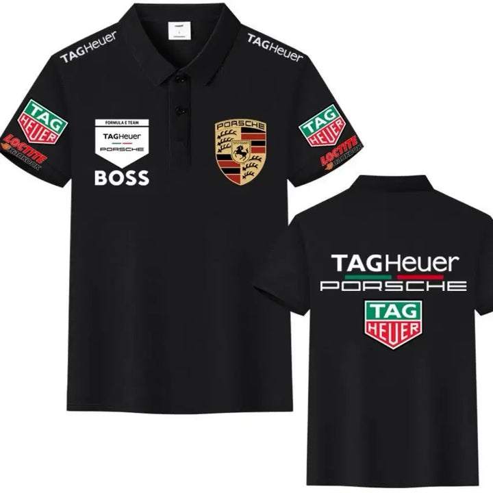 [BUNJANG] Tag Heuer Porsche Black Polo Shirt / 타그호이어 포르쉐 카라티셔츠 블랙