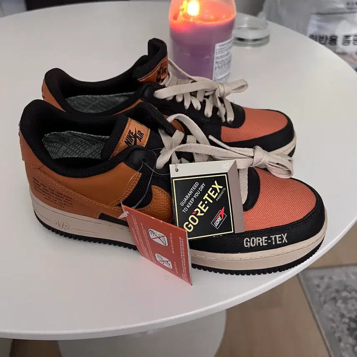 [BUNJANG] Nike Air Force 1 Low Gore-Tex Brown Curry Sneakers / 나이키 에어포스 1 로우 고어텍스 브라운 커리