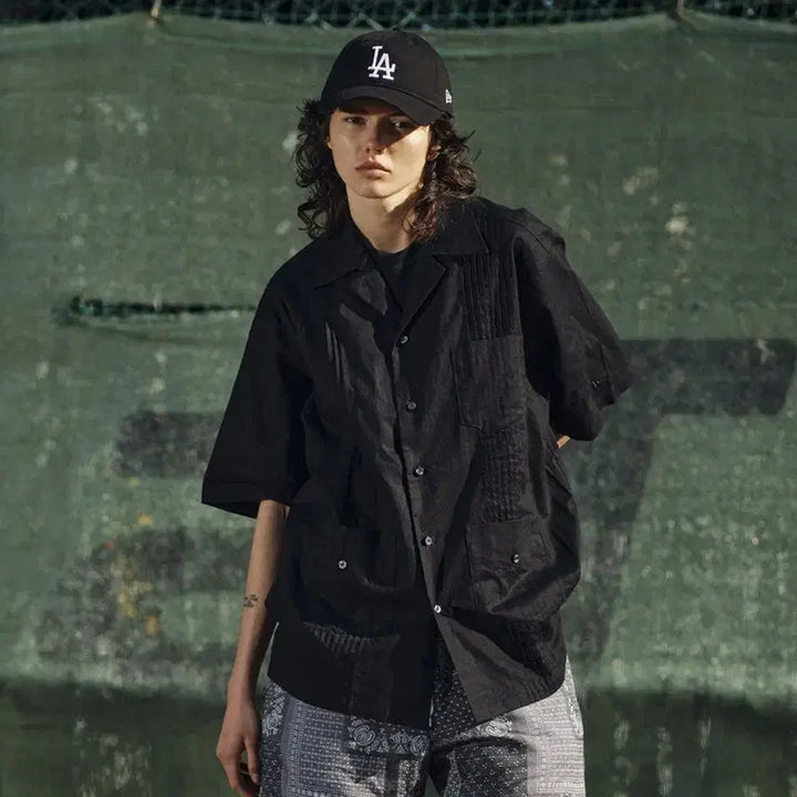 [BUNJANG] New Era Japan Black Label Linen Shirt (2XL) / 뉴에라 JAPAN 블랙라벨 (2XL) 린넨 셔츠