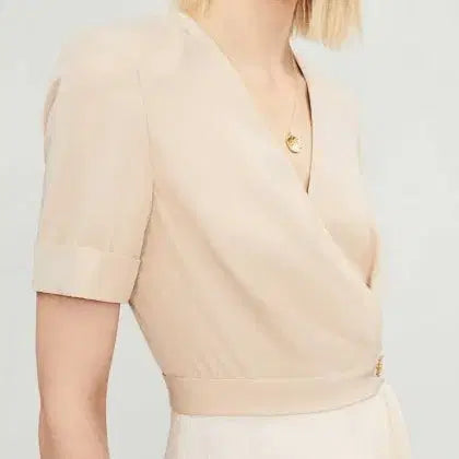 [BUNJANG] Sandro Ladis Beige Pleated Dress / 산드로 ladis 베이지 플리츠 원피스 38사이즈