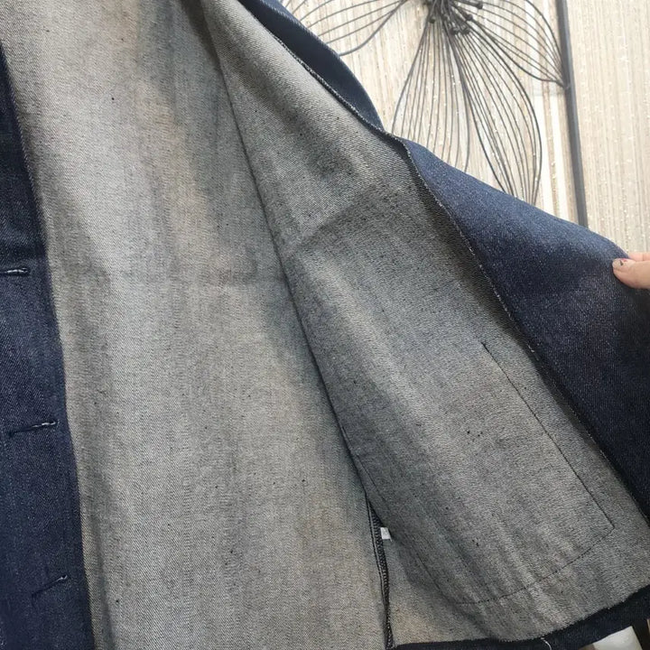 [BUNJANG] Denim Stripe Button Jacket / 데님  스트라이프 단추 자켓 free 걸치기 좋아요