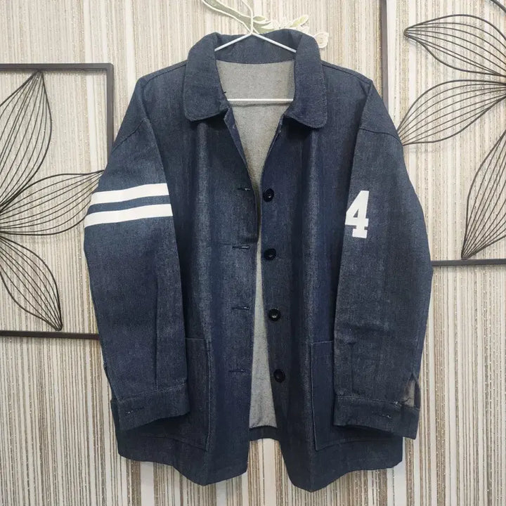 [BUNJANG] Denim Stripe Button Jacket / 데님  스트라이프 단추 자켓 free 걸치기 좋아요