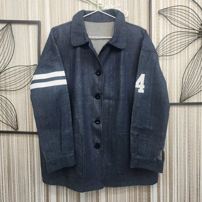 [BUNJANG] Denim Stripe Button Jacket / 데님  스트라이프 단추 자켓 free 걸치기 좋아요